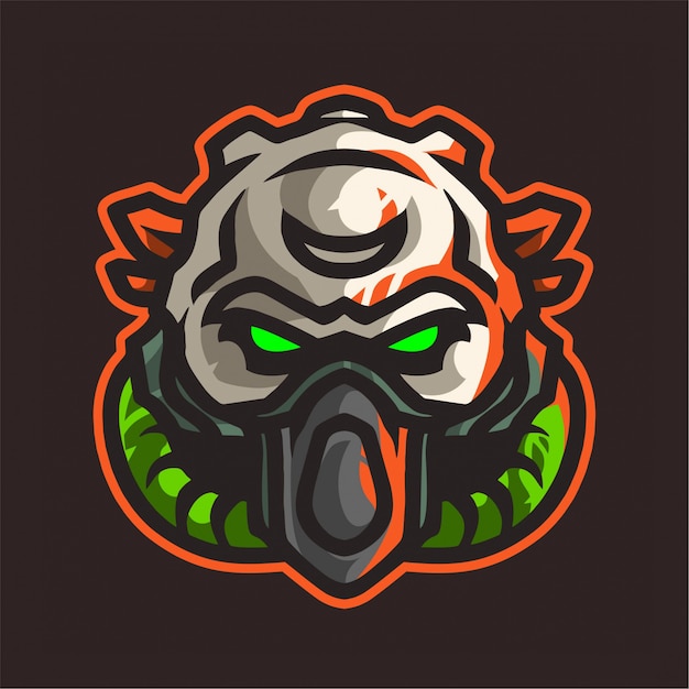 Gas mask logo - qustcut