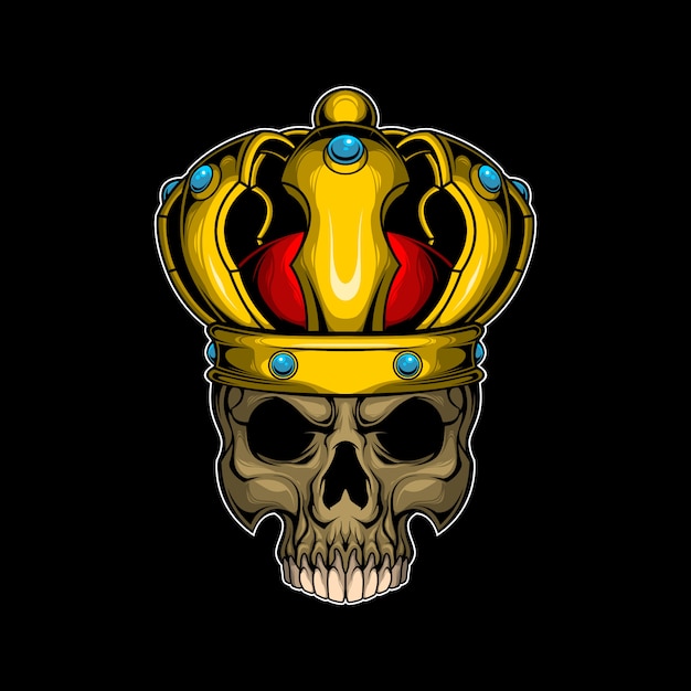 Download Premium Vector | Skull with golden crown