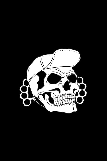 Premium Vector | Skull with knuckle vector illustration