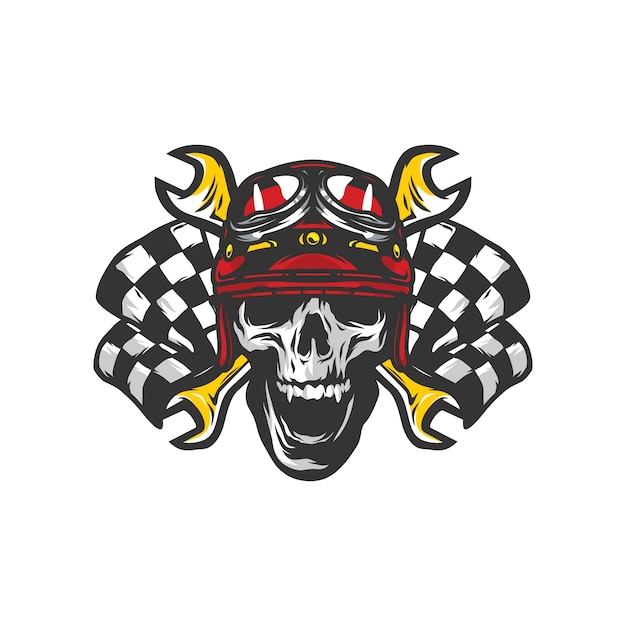 Premium Vector | Skull workshop logo mascot vector design illustration