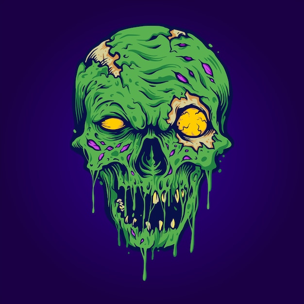 Premium Vector | Skull zombie isolated illustrations