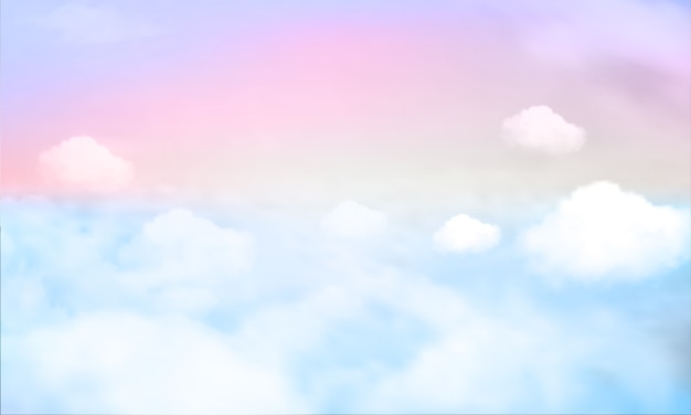空の背景とパステルカラー プレミアムベクター