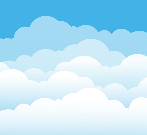 Sky and clouds flat style | Premium Vector