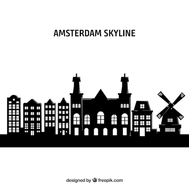 Skyline of amsterdam Vector | Free Download