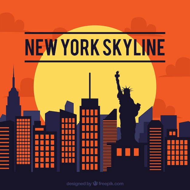 Free Vector | Skyline design of new york