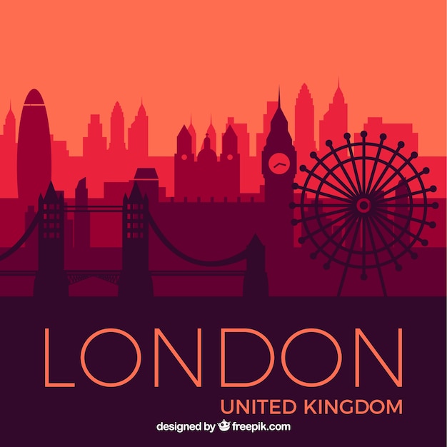 Skyline of london in red tones Free Vector Skyline of london in red tones Free Vector