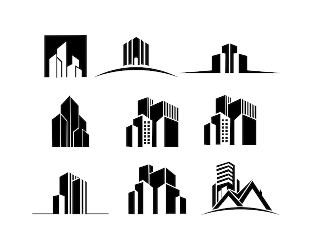 Premium Vector | Skyscraper logos