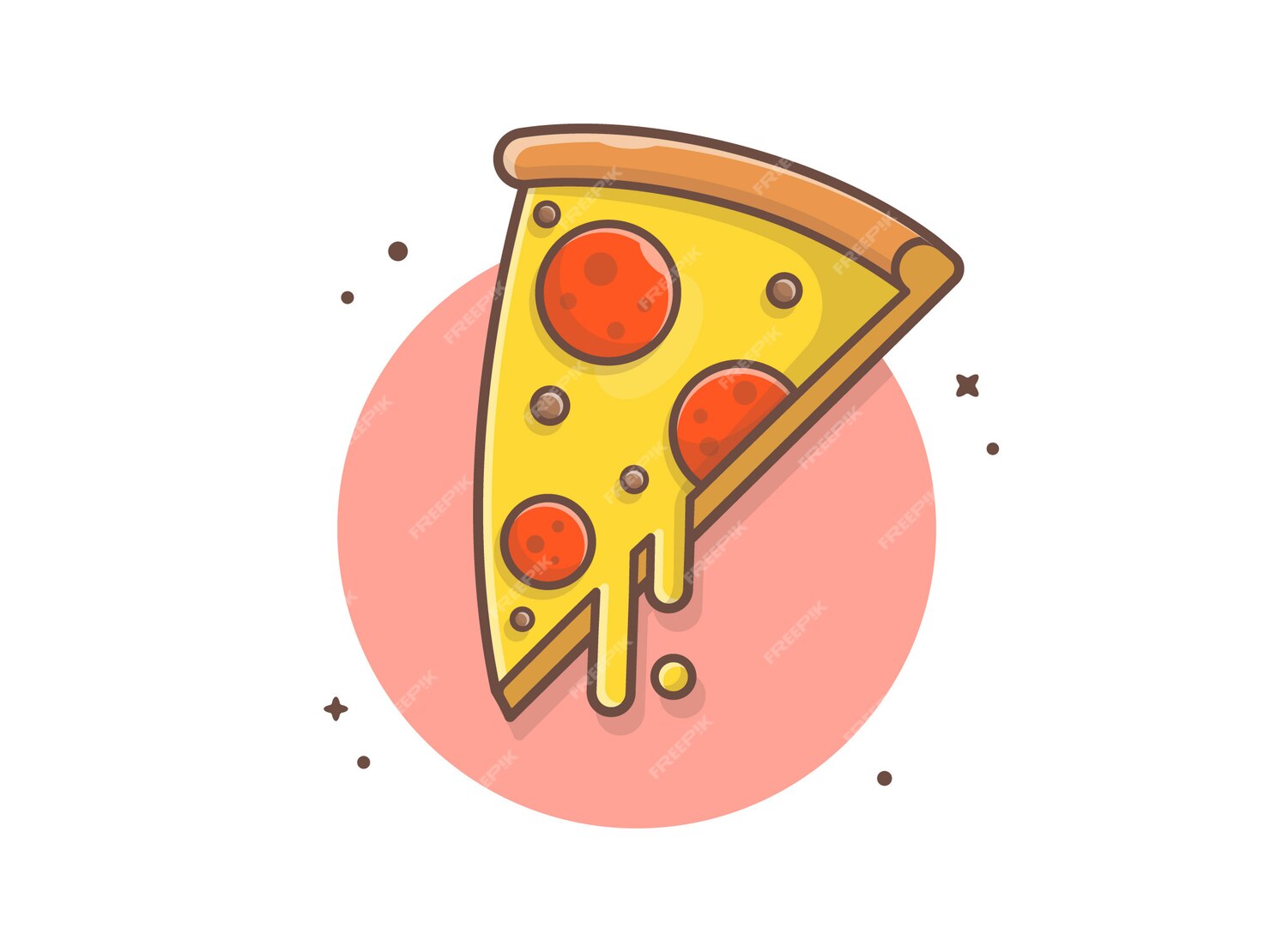 Premium Vector Slice Of Pizza Melted Cheese And Meat Vector Clip Art