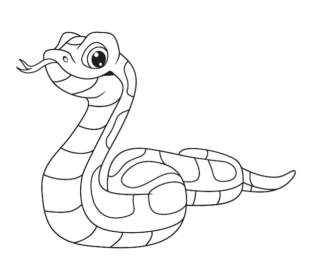 Premium Vector | Slithering snake coloring page. outline cartoon vector ...