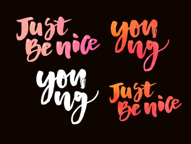 Premium Vector Slogan Just Be Nice Young Phrase Graphic Vector Print Fashion Lettering