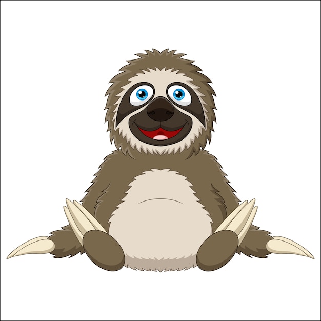 Premium Vector | Sloth cute cartoon on white background