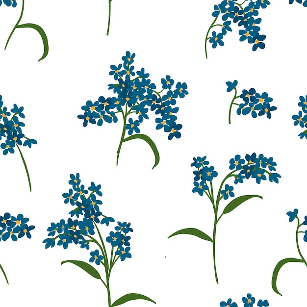 Premium Vector | Small blue flowers seamless pattern for textile fabric ...