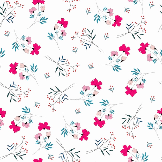 Premium Vector Small Cute Pink Flower Seamless Pattern