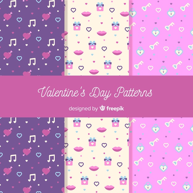 Small elements valentine patterns Free Vector