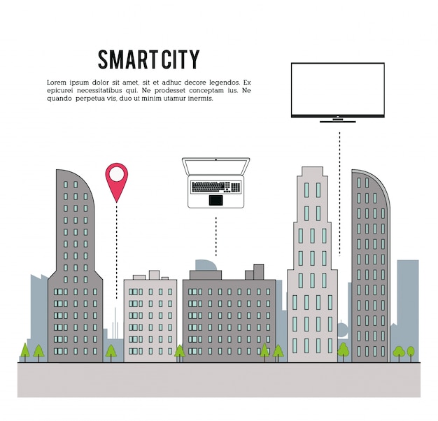 Premium Vector Smart City And Icon Set