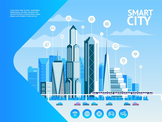 Premium Vector | Smart City Illustration