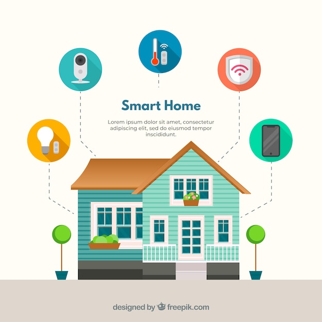 Free Vector | Smart home background in flat style