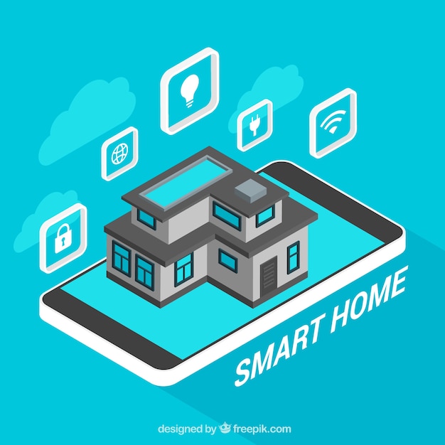 Free Vector | Smart home background with device