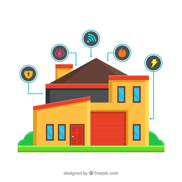 Free Vector | Smart home background with device