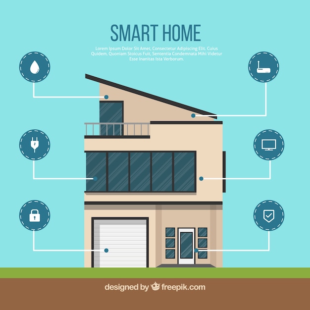 Free Vector | Smart home background with device