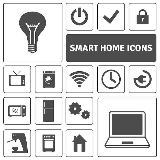 Download Free Vector | Smart home icons set