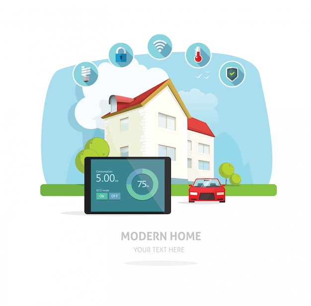 Premium Vector | Smart Home Modern Future House Vector Illustration