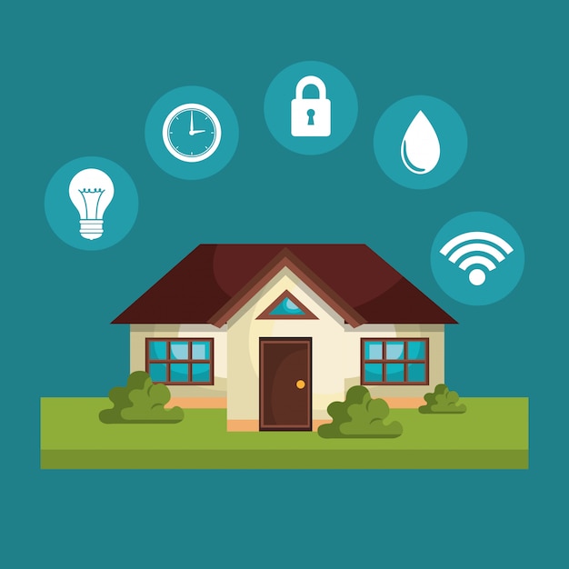 Download Smart home technology set icon Vector | Free Download