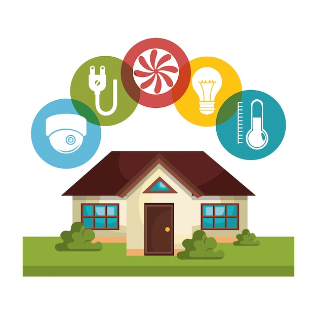 Download Smart home technology set icons Vector | Free Download