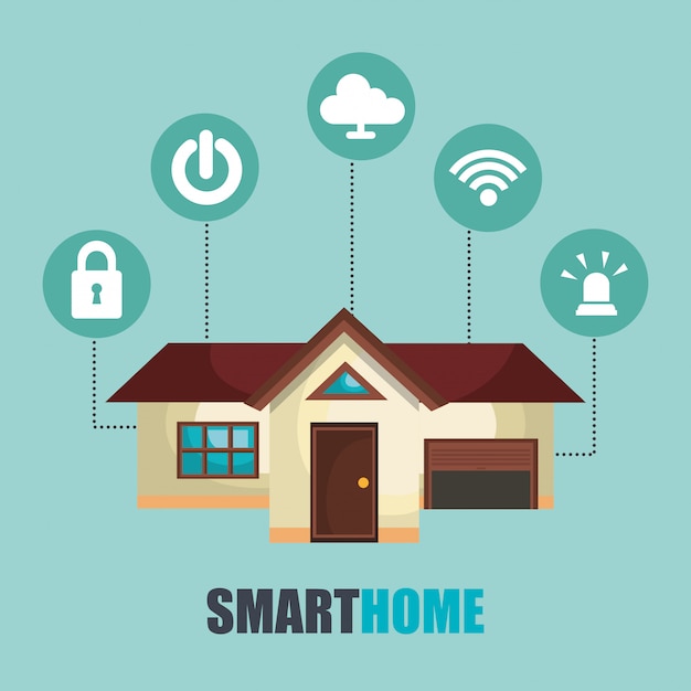 Download Smart home technology set icons Vector | Free Download