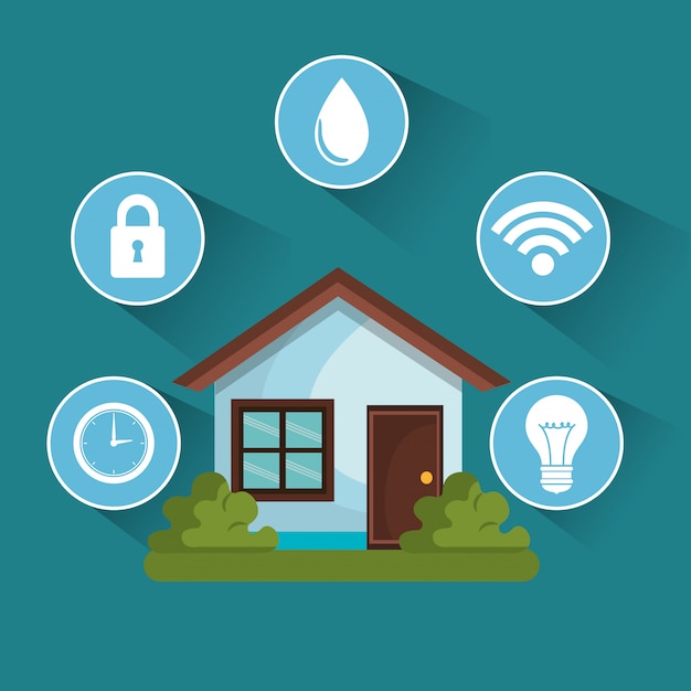 Download Free Vector | Smart home technology set icons