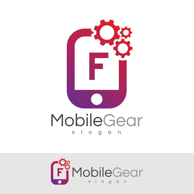 Smart mobile initial letter f logo design