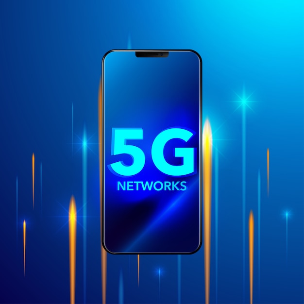 Premium Vector | Smart phone and 5g symbol, 5g network wireless system