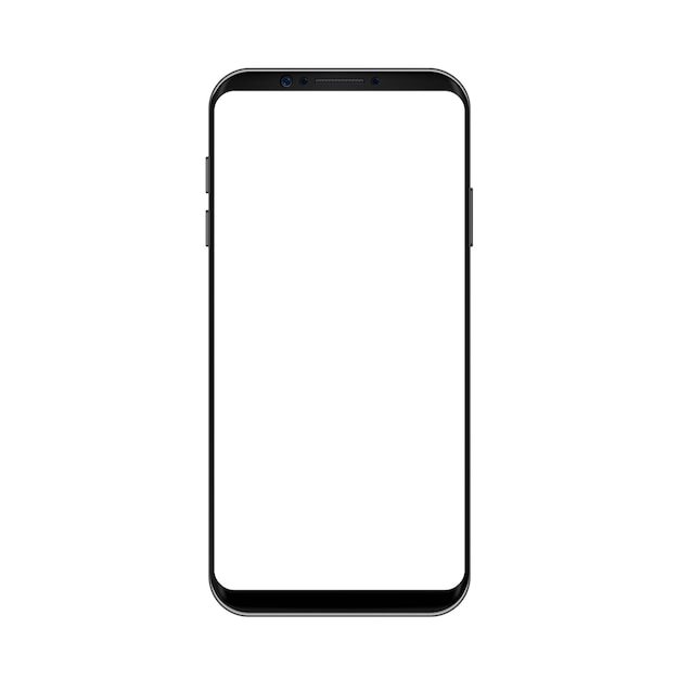 Premium Vector | Smart phone concept black color with empty screen