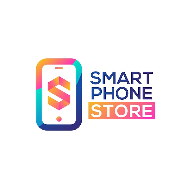 Premium Vector | Smart phone store logo vector