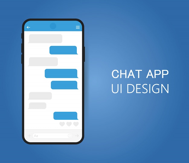 Premium Vector Smart Phone With Messenger Chat Screen