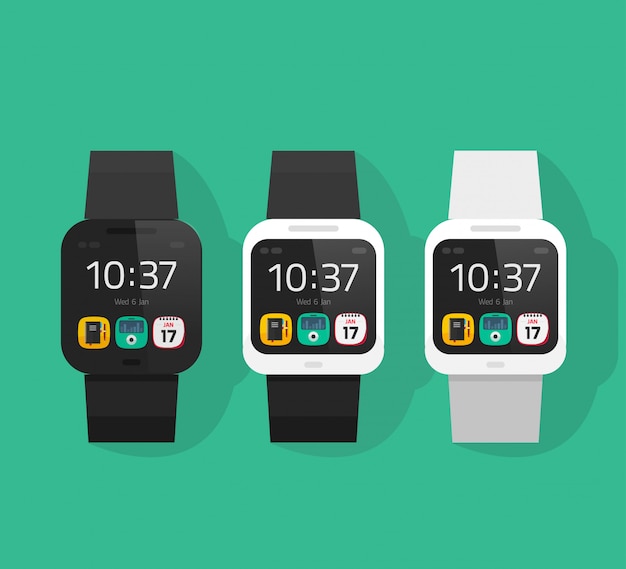 Premium Vector | Smart watch set vector illustration flat cartoon