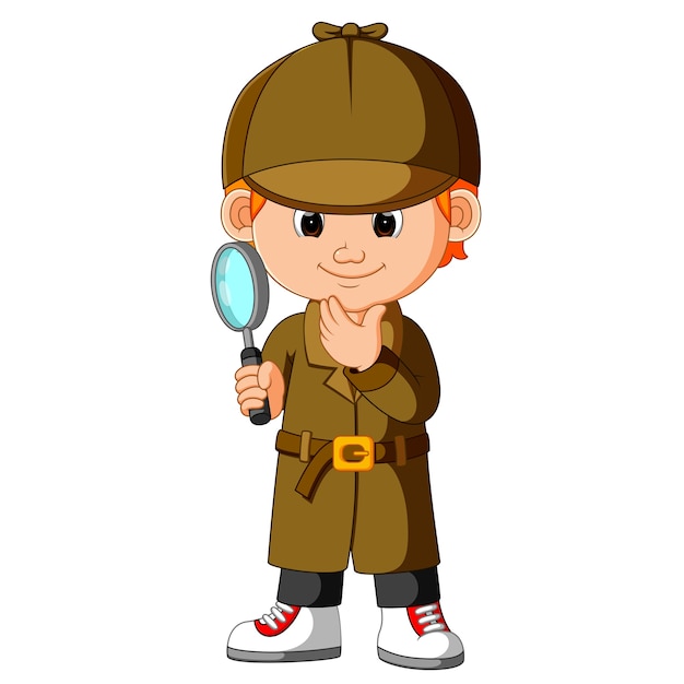 Premium Vector A Smart Young Detective