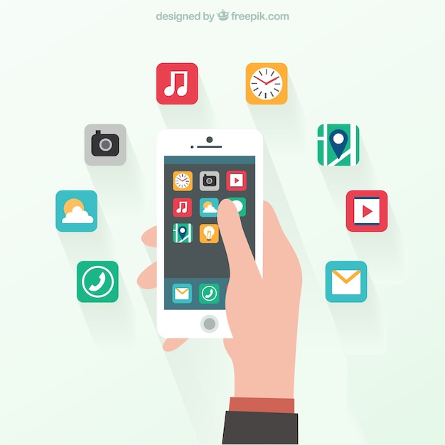 Download Free Vector | Smartphone in flat design