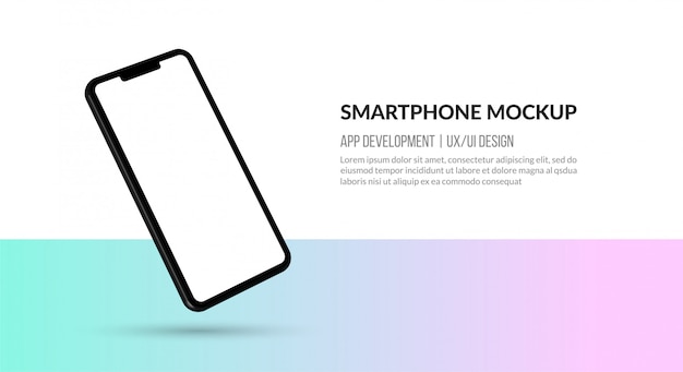 Download Smartphone mockup with blank screen, template for app development and ux/ui design | Premium Vector