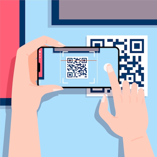 Free Vector Smartphone Scanning Qr Code 5139