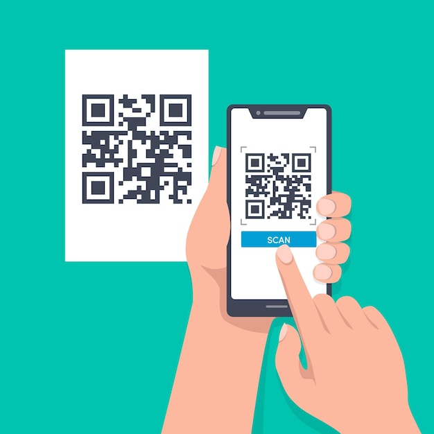 Smartphone scanning qr code | Free Vector