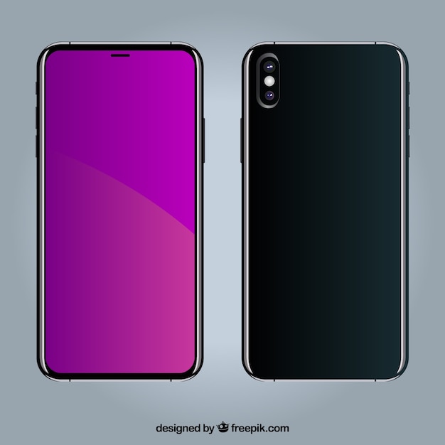 Free Vector | Smartphone with purple display