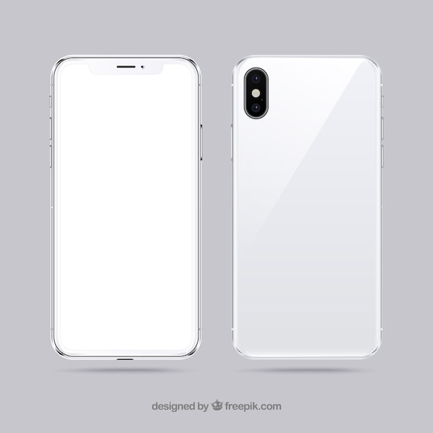 Premium Vector Smartphone With White Screen