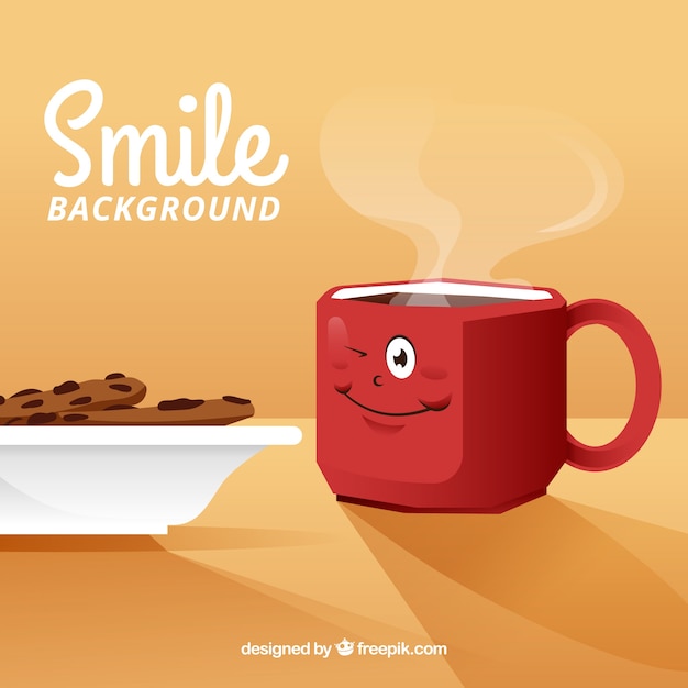 Free Vector | Smile background with happy coffee cup
