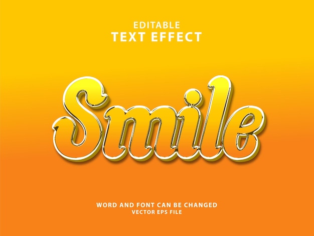 Premium Vector Smile Editable 3d Text Effect