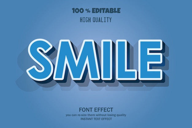 Premium Vector Smile Text Editable Font Effect