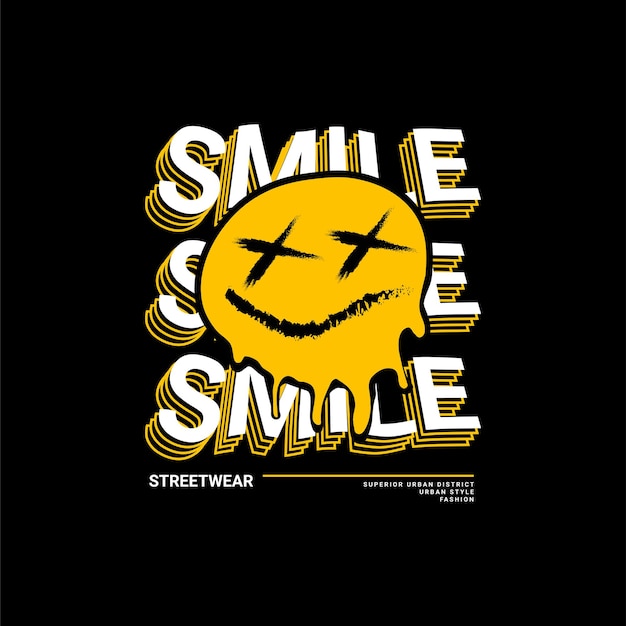 Premium Vector | Smile writing design, suitable for screen printing t ...