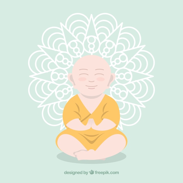 Smiley budha with flat design