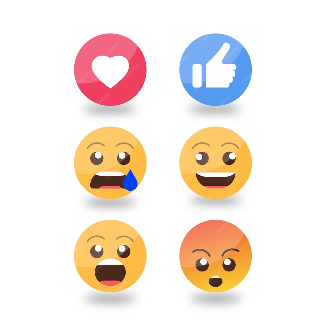 Premium Vector | Smiley emojis reactions set