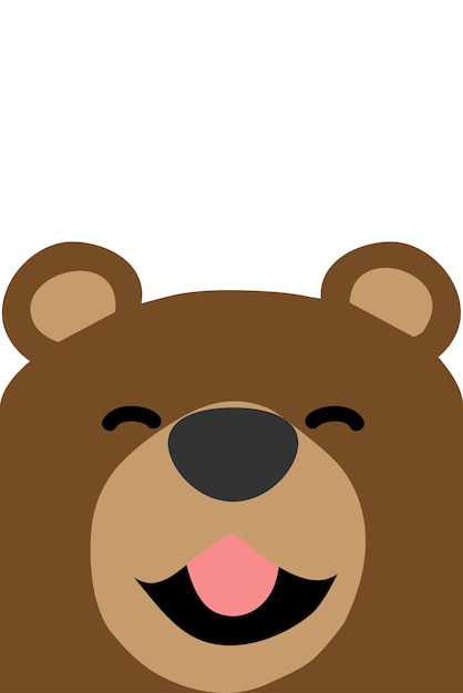 Download Premium Vector Smiling Bear Face Flat Design